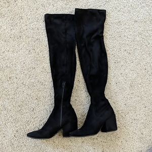 Black high knee boots